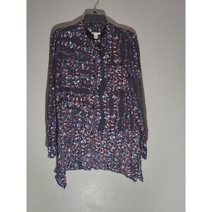 Westbound Black Floral Womens Top‎ Size Large